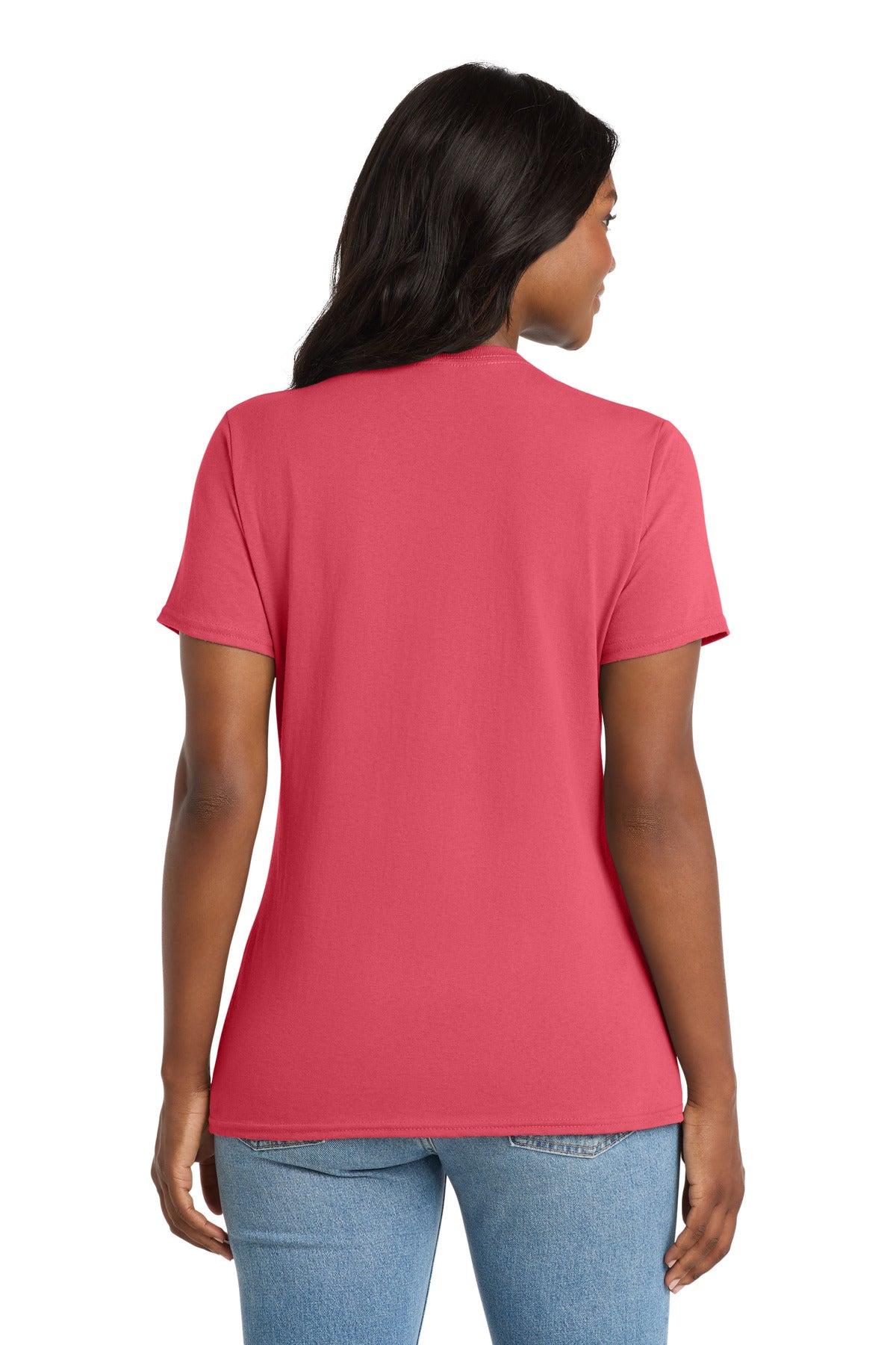 Port & Co Women's Core Cotton V-Neck Tee. LPC54V (Choose Your Design)