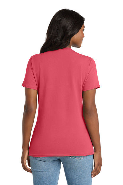 Port & Co Women's Core Cotton V-Neck Tee. LPC54V (Choose Your Design)