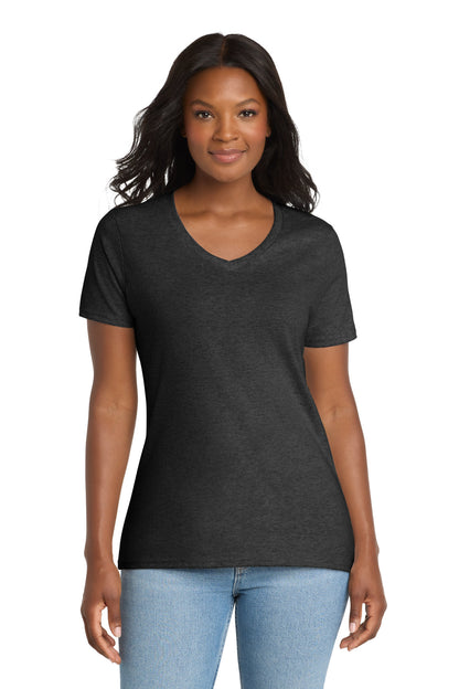 Port & Co Women's Core Cotton V-Neck Tee. LPC54V (Choose Your Design)