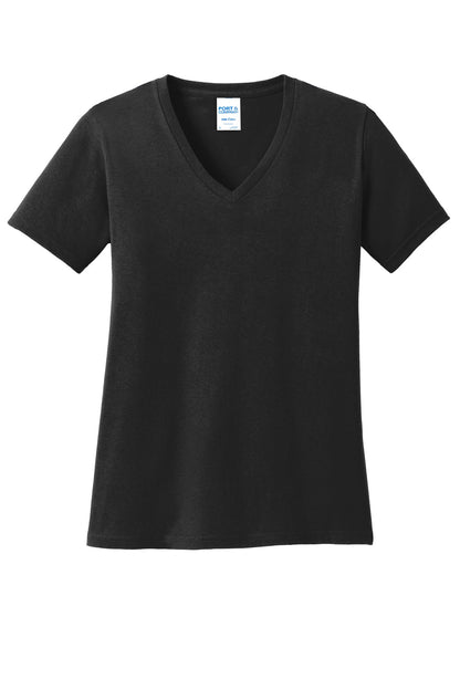 Port & Co Women's Core Cotton V-Neck Tee. LPC54V (Choose Your Design)