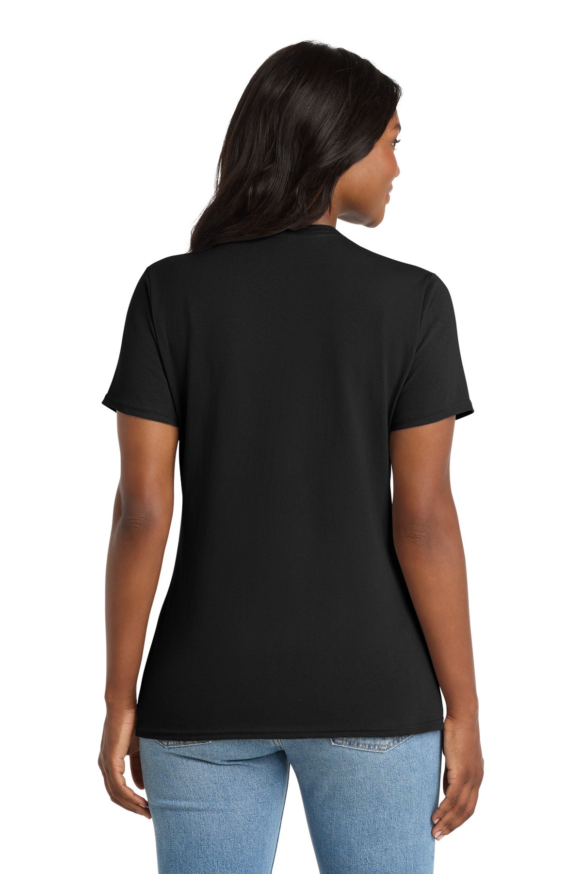 Port & Co Women's Core Cotton V-Neck Tee. LPC54V (Choose Your Design)