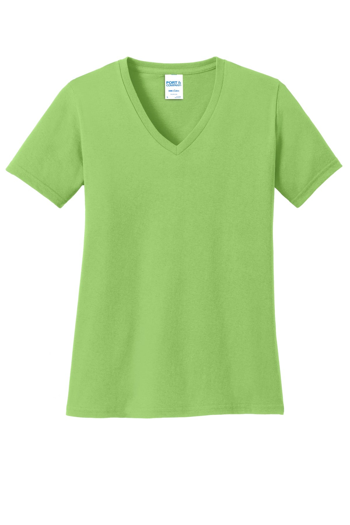 Port & Co Women's Core Cotton V-Neck Tee. LPC54V (Choose Your Design)