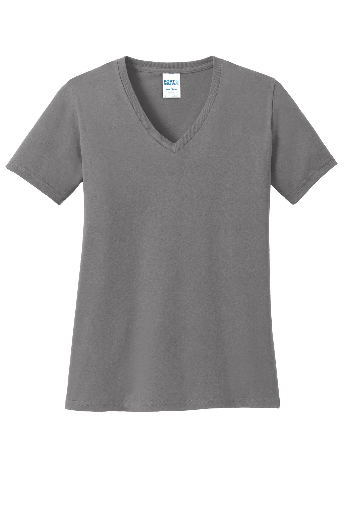 Port & Co Women's Core Cotton V-Neck Tee. LPC54V (Choose Your Design)