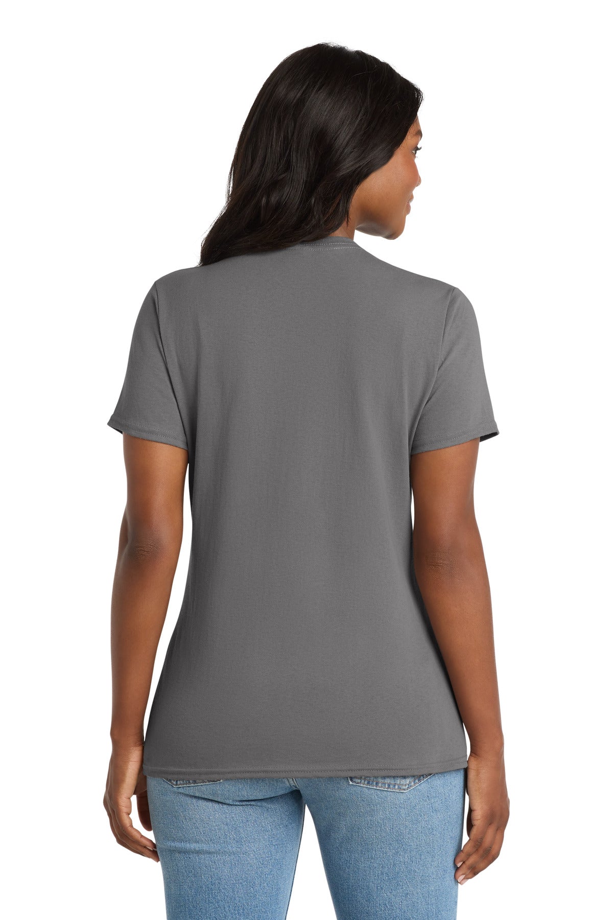 Port & Co Women's Core Cotton V-Neck Tee. LPC54V (Choose Your Design)