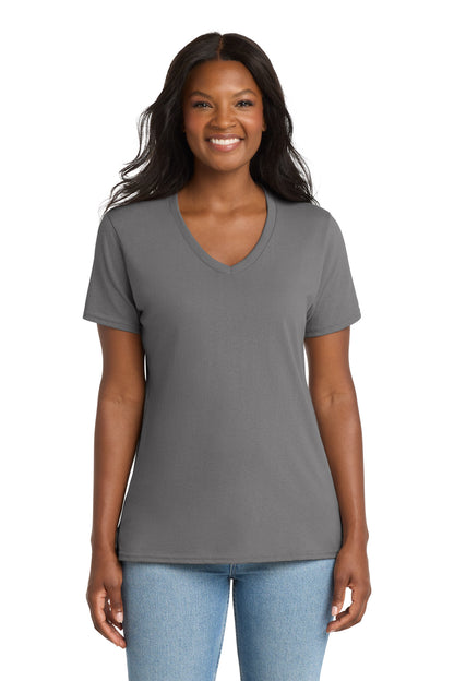 Port & Co Women's Core Cotton V-Neck Tee. LPC54V (Choose Your Design)