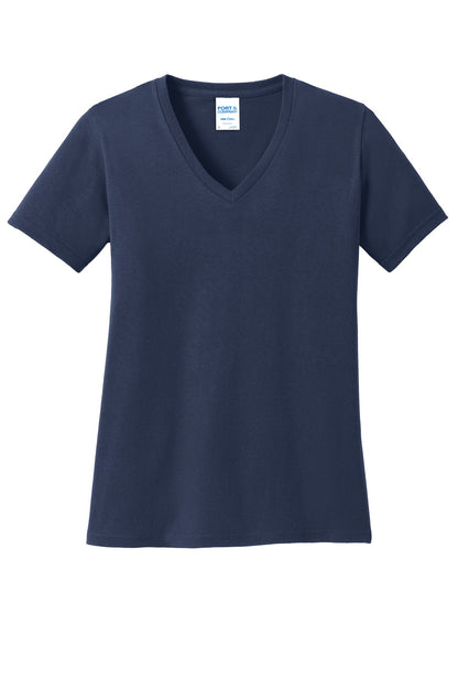 Port & Co Women's Core Cotton V-Neck Tee. LPC54V (Choose Your Design)