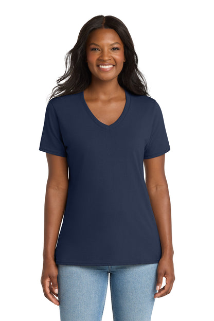 Port & Co Women's Core Cotton V-Neck Tee. LPC54V (Choose Your Design)