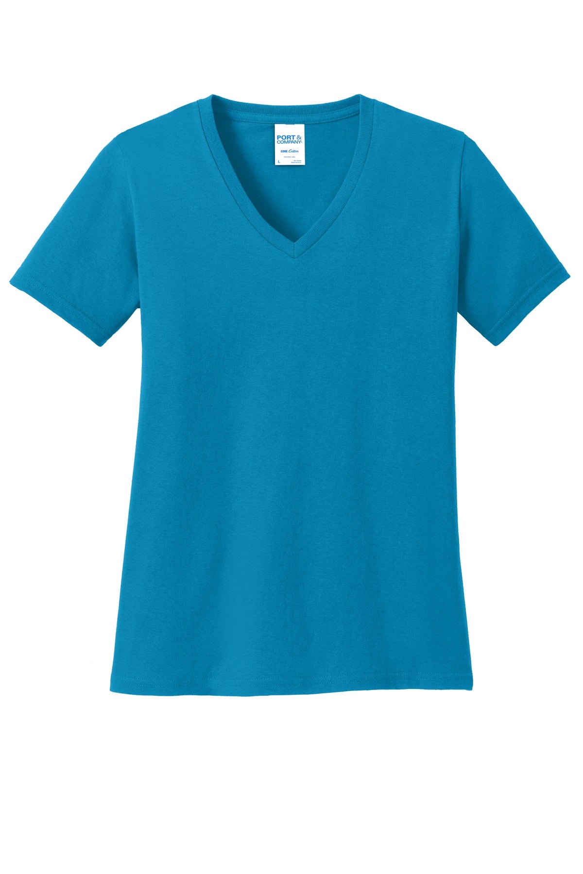 Port & Co Women's Core Cotton V-Neck Tee. LPC54V (Choose Your Design)