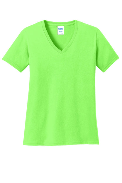 Port & Co Women's Core Cotton V-Neck Tee. LPC54V (Choose Your Design)