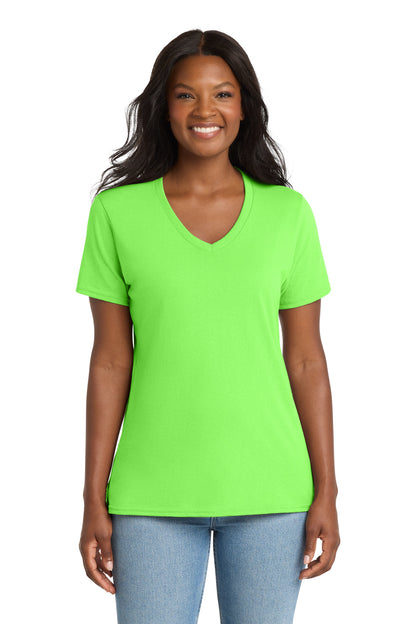 Port & Co Women's Core Cotton V-Neck Tee. LPC54V (Choose Your Design)