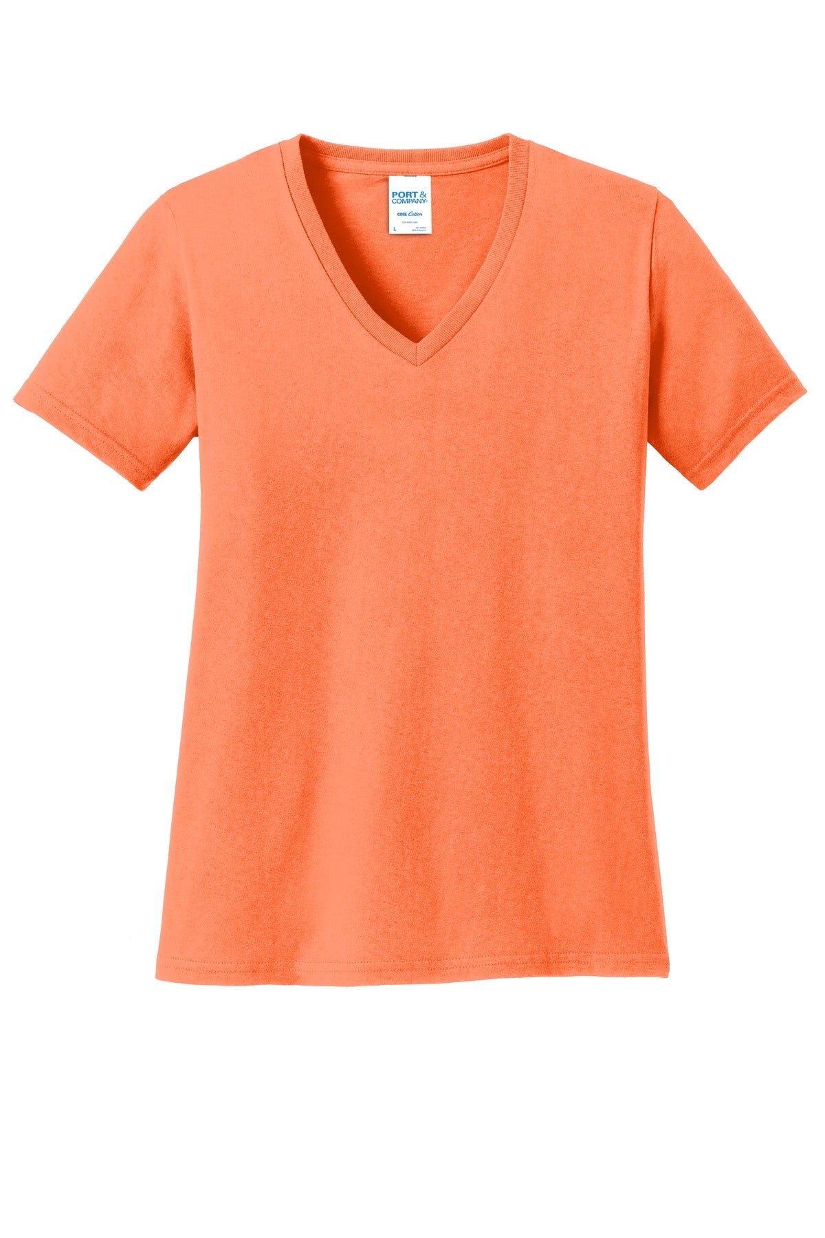 Port & Co Women's Core Cotton V-Neck Tee. LPC54V (Choose Your Design)