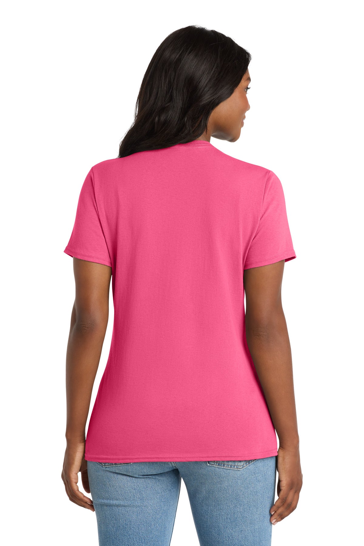 Port & Co Women's Core Cotton V-Neck Tee. LPC54V (Choose Your Design)