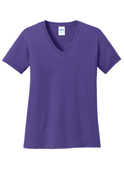 Port & Co Women's Core Cotton V-Neck Tee. LPC54V (Choose Your Design)