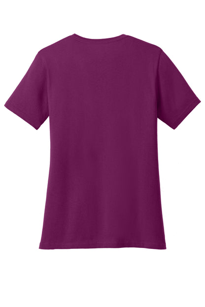 Port & Co Women's Core Cotton V-Neck Tee. LPC54V (Choose Your Design)