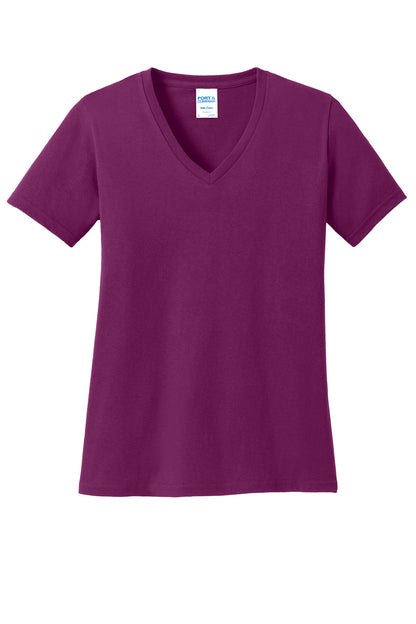 Port & Co Women's Core Cotton V-Neck Tee. LPC54V (Choose Your Design)