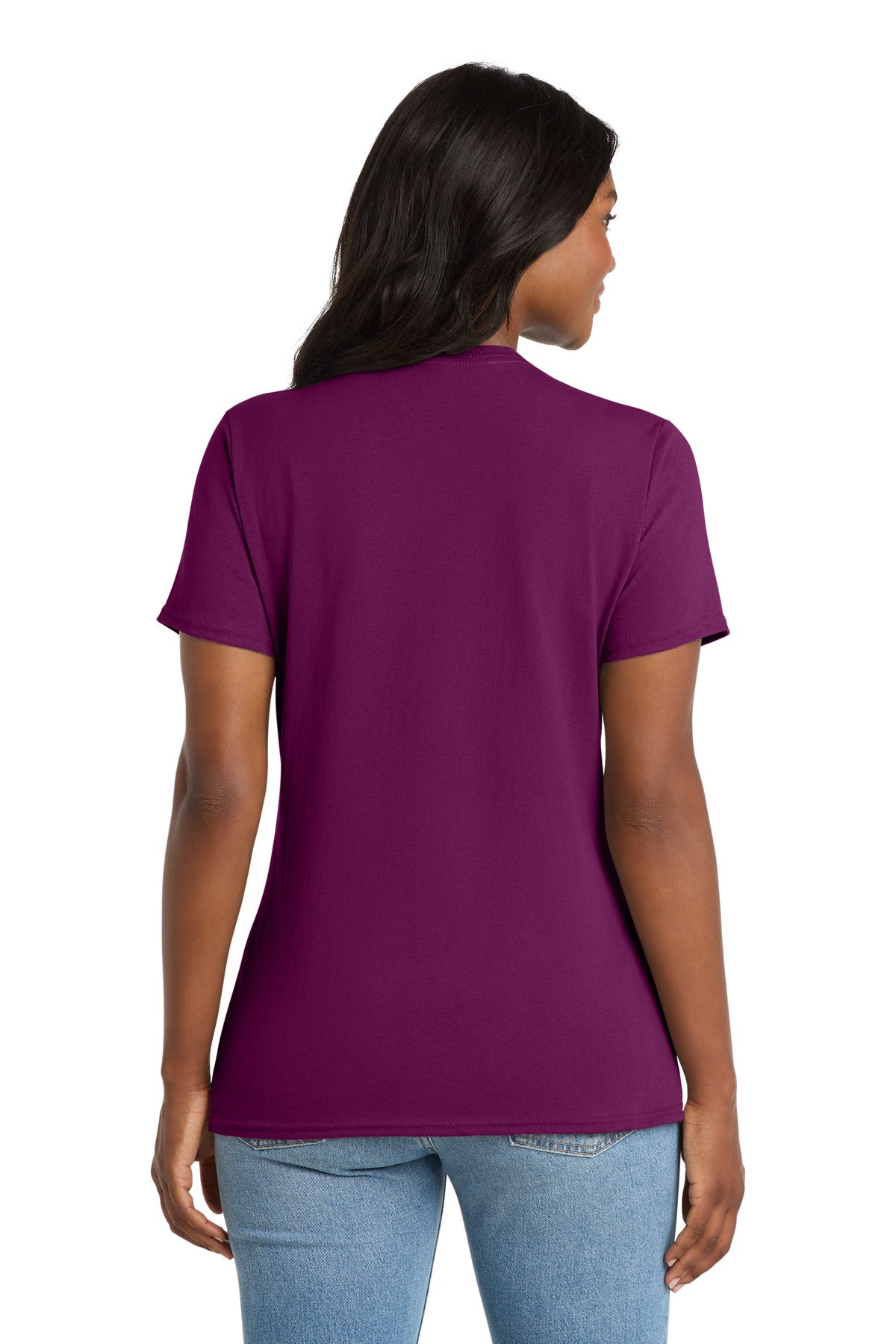 Port & Co Women's Core Cotton V-Neck Tee. LPC54V (Choose Your Design)