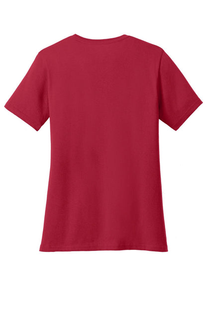 Port & Co Women's Core Cotton V-Neck Tee. LPC54V (Choose Your Design)