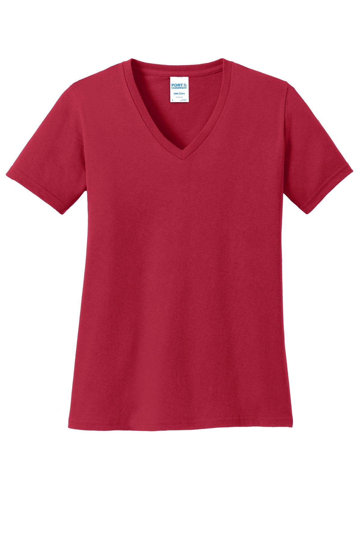 Port & Co Women's Core Cotton V-Neck Tee. LPC54V (Choose Your Design)