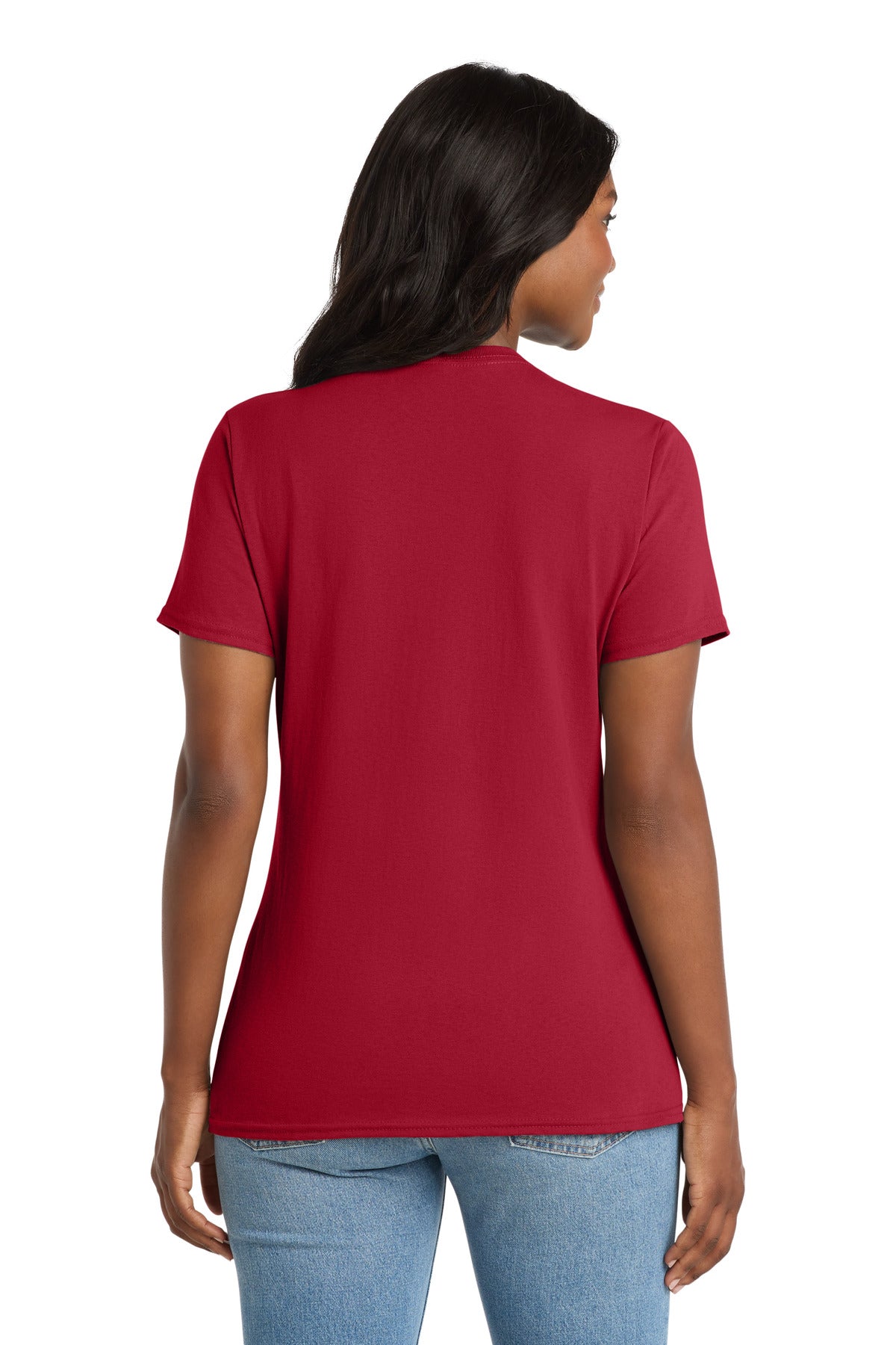 Port & Co Women's Core Cotton V-Neck Tee. LPC54V (Choose Your Design)