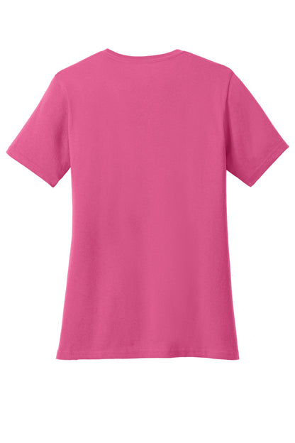 Port & Co Women's Core Cotton V-Neck Tee. LPC54V (Choose Your Design)