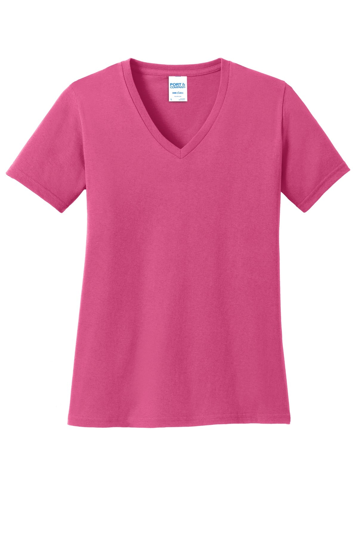 Port & Co Women's Core Cotton V-Neck Tee. LPC54V (Choose Your Design)
