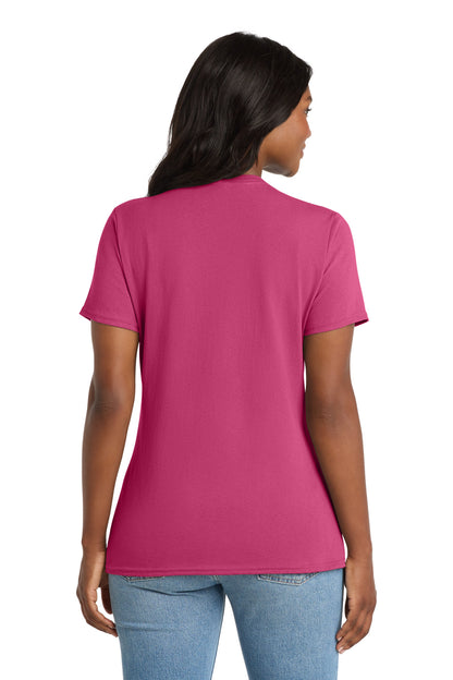 Port & Co Women's Core Cotton V-Neck Tee. LPC54V (Choose Your Design)