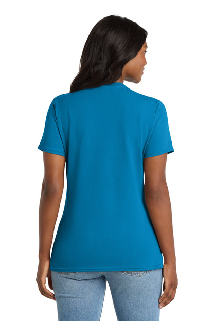 Port & Co Women's Core Cotton V-Neck Tee. LPC54V (Choose Your Design)