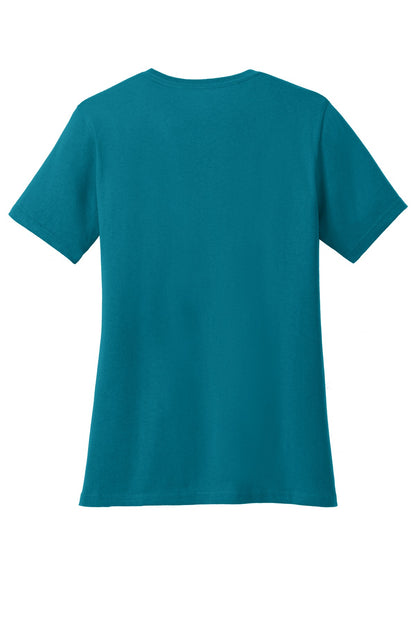 Port & Co Women's Core Cotton V-Neck Tee. LPC54V (Choose Your Design)