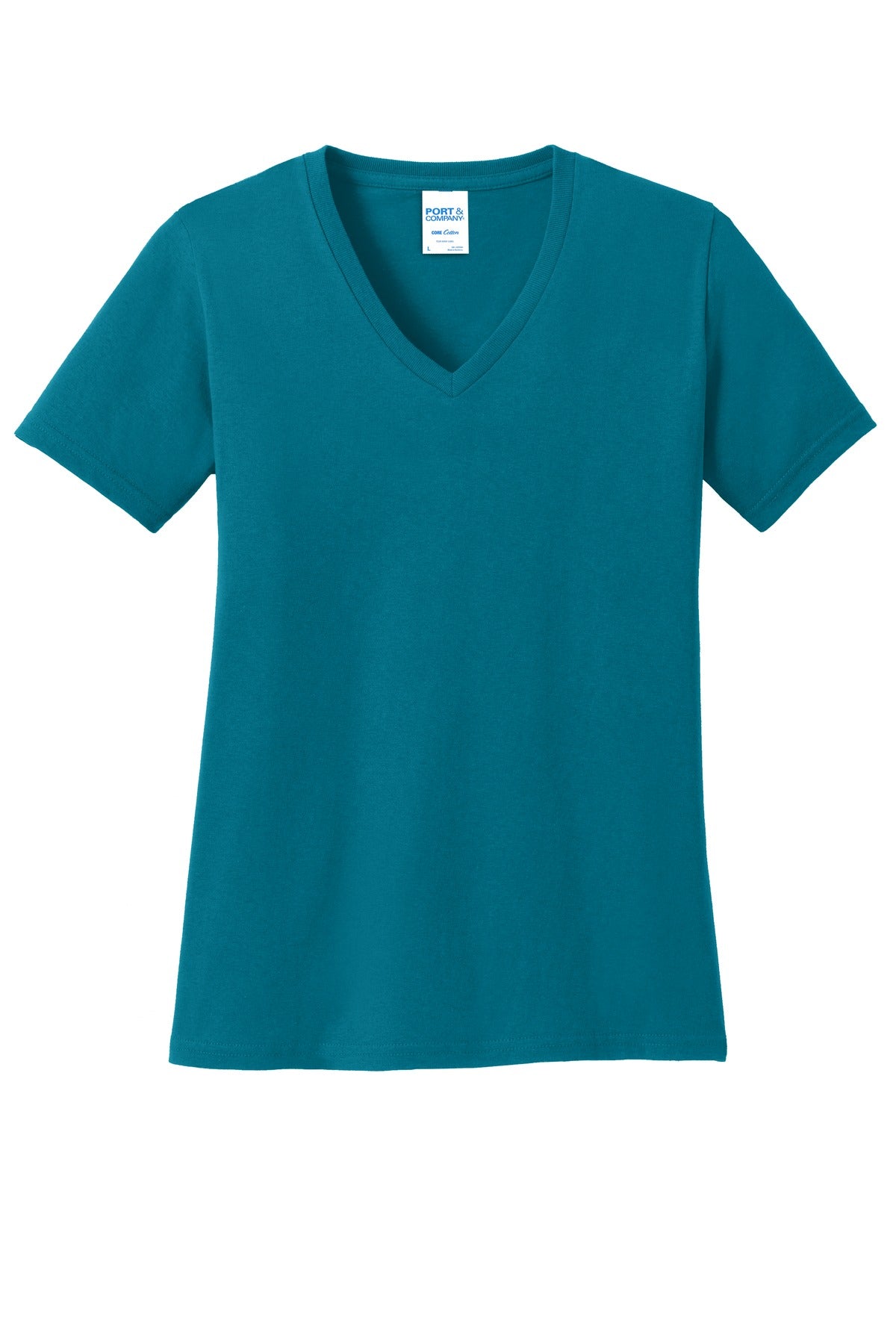 Port & Co Women's Core Cotton V-Neck Tee. LPC54V (Choose Your Design)