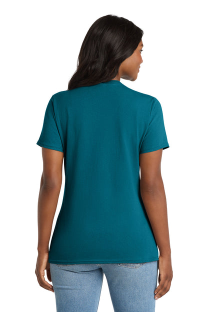 Port & Co Women's Core Cotton V-Neck Tee. LPC54V (Choose Your Design)
