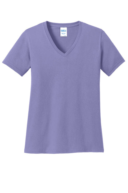 Port & Co Women's Core Cotton V-Neck Tee. LPC54V (Choose Your Design)