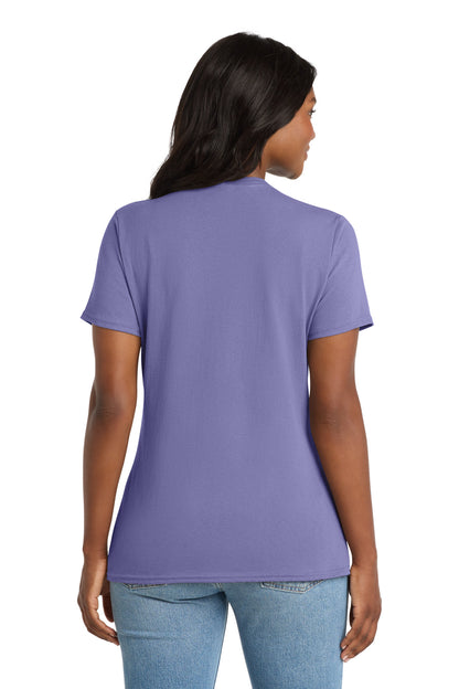 Port & Co Women's Core Cotton V-Neck Tee. LPC54V (Choose Your Design)