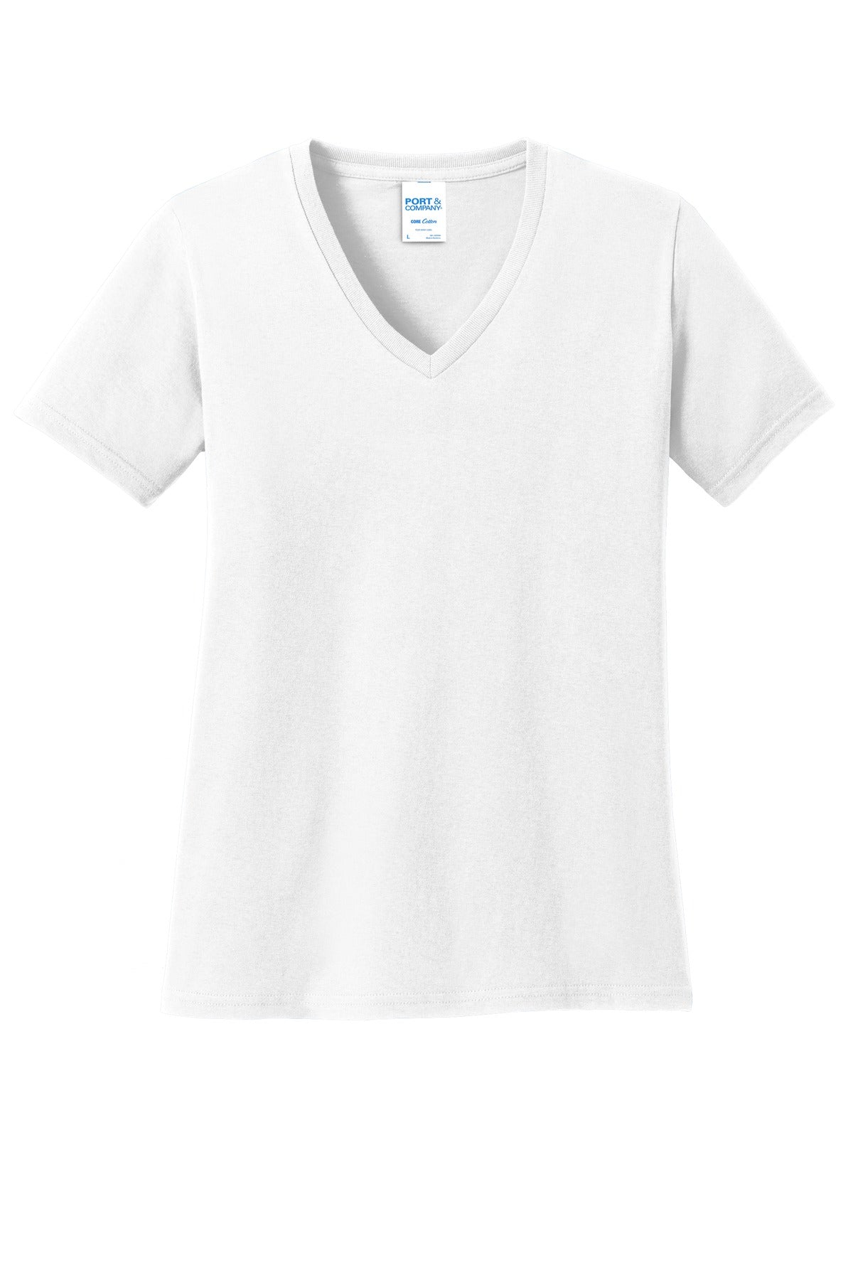 Port & Co Women's Core Cotton V-Neck Tee. LPC54V (Choose Your Design)