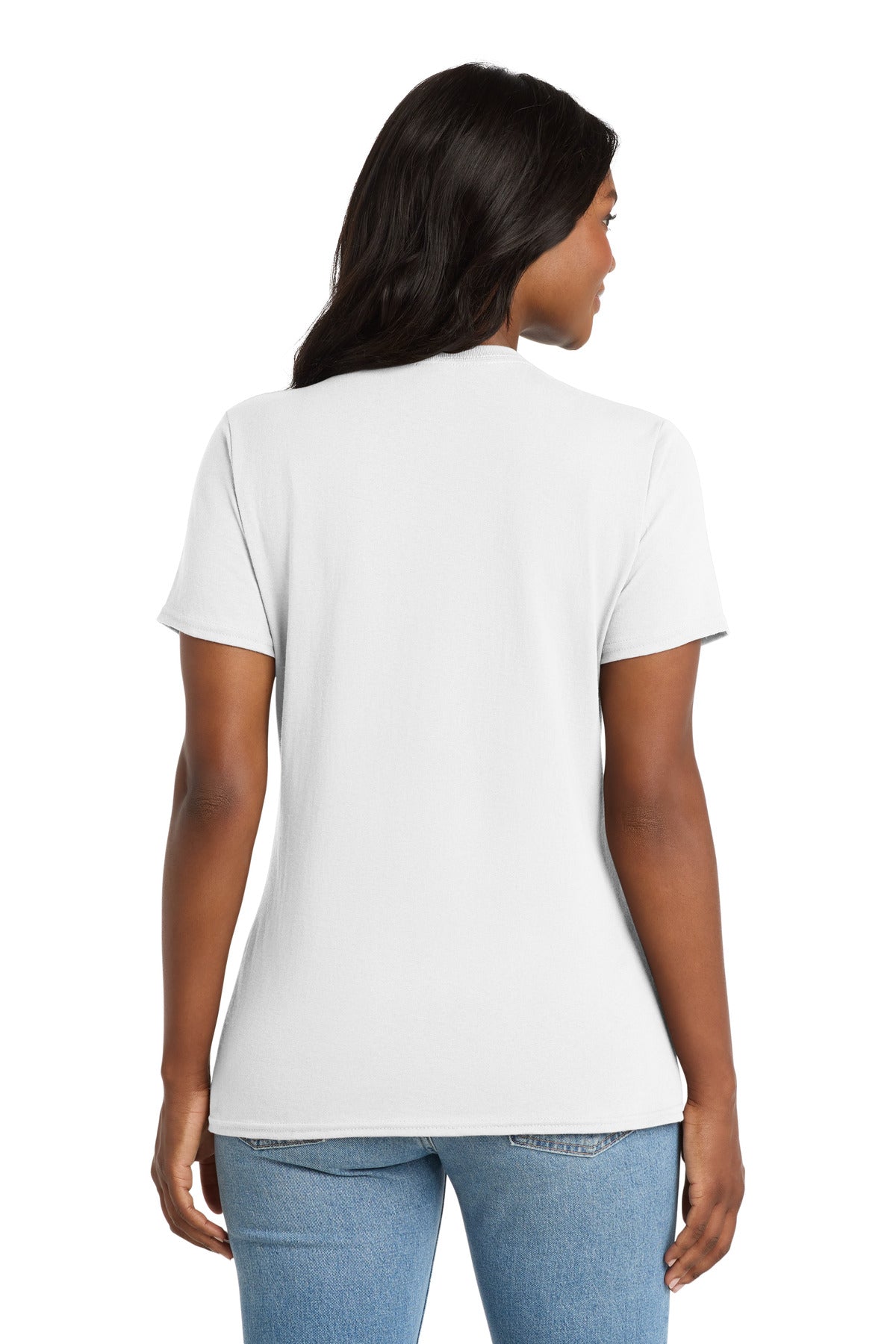 Port & Co Women's Core Cotton V-Neck Tee. LPC54V (Choose Your Design)