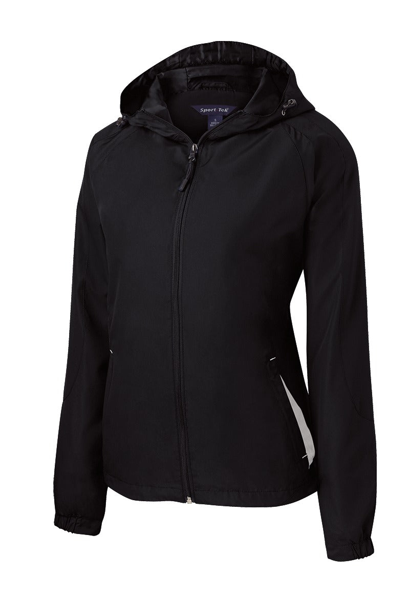 Sport-Tek Ladies Colorblock Hooded Raglan Jacket. LST76 (Choose Your Design)