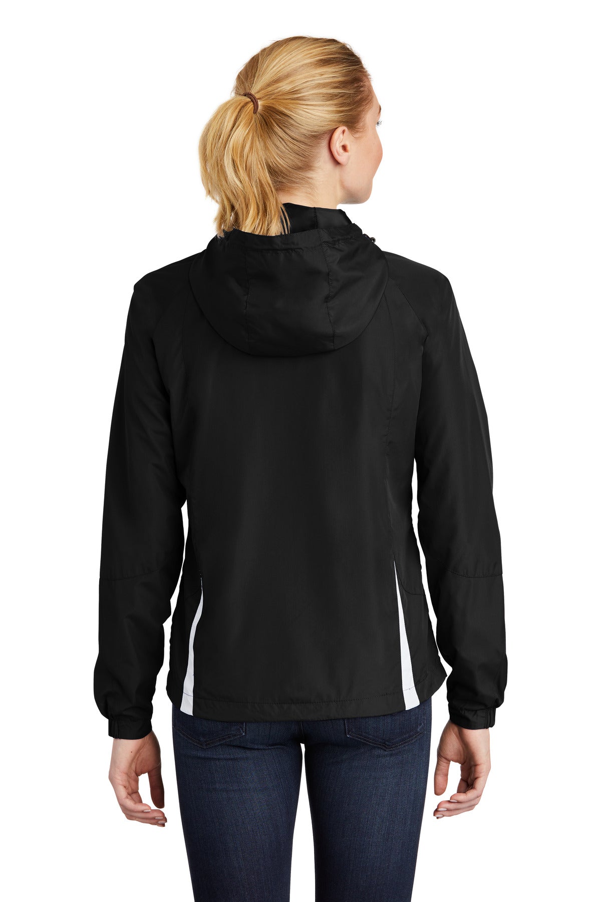 Sport-Tek Ladies Colorblock Hooded Raglan Jacket. LST76 (Choose Your Design)