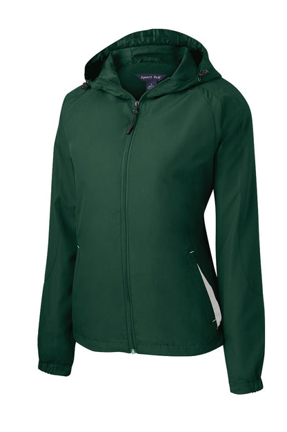 Sport-Tek Ladies Colorblock Hooded Raglan Jacket. LST76 (Choose Your Design)