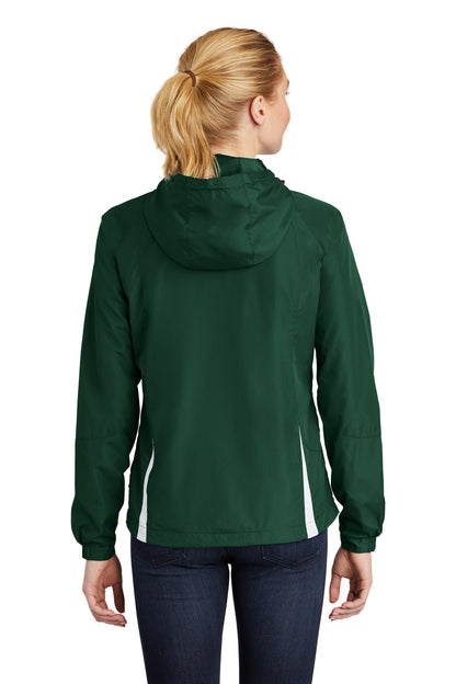Sport-Tek Ladies Colorblock Hooded Raglan Jacket. LST76 (Choose Your Design)