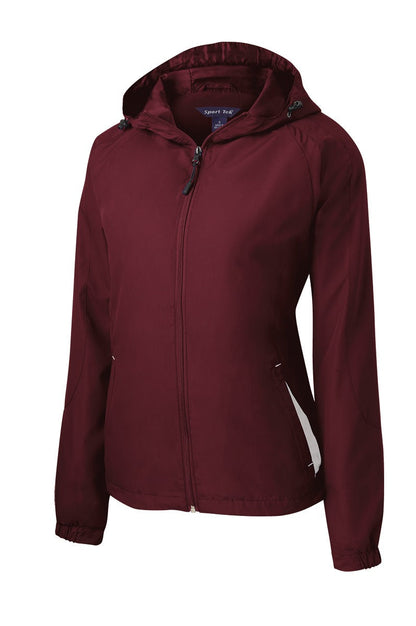 Sport-Tek Ladies Colorblock Hooded Raglan Jacket. LST76 (Choose Your Design)