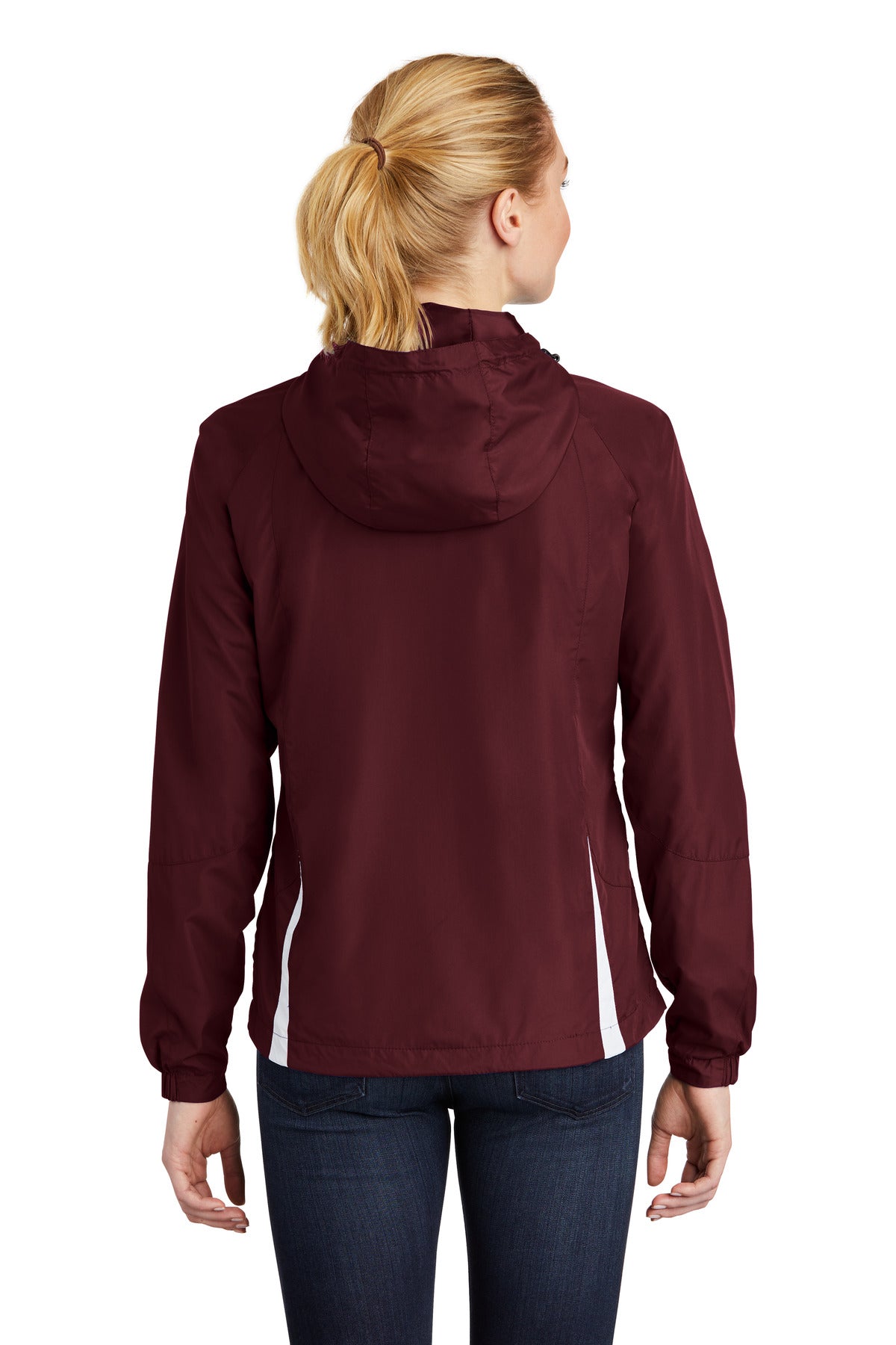 Sport-Tek Ladies Colorblock Hooded Raglan Jacket. LST76 (Choose Your Design)
