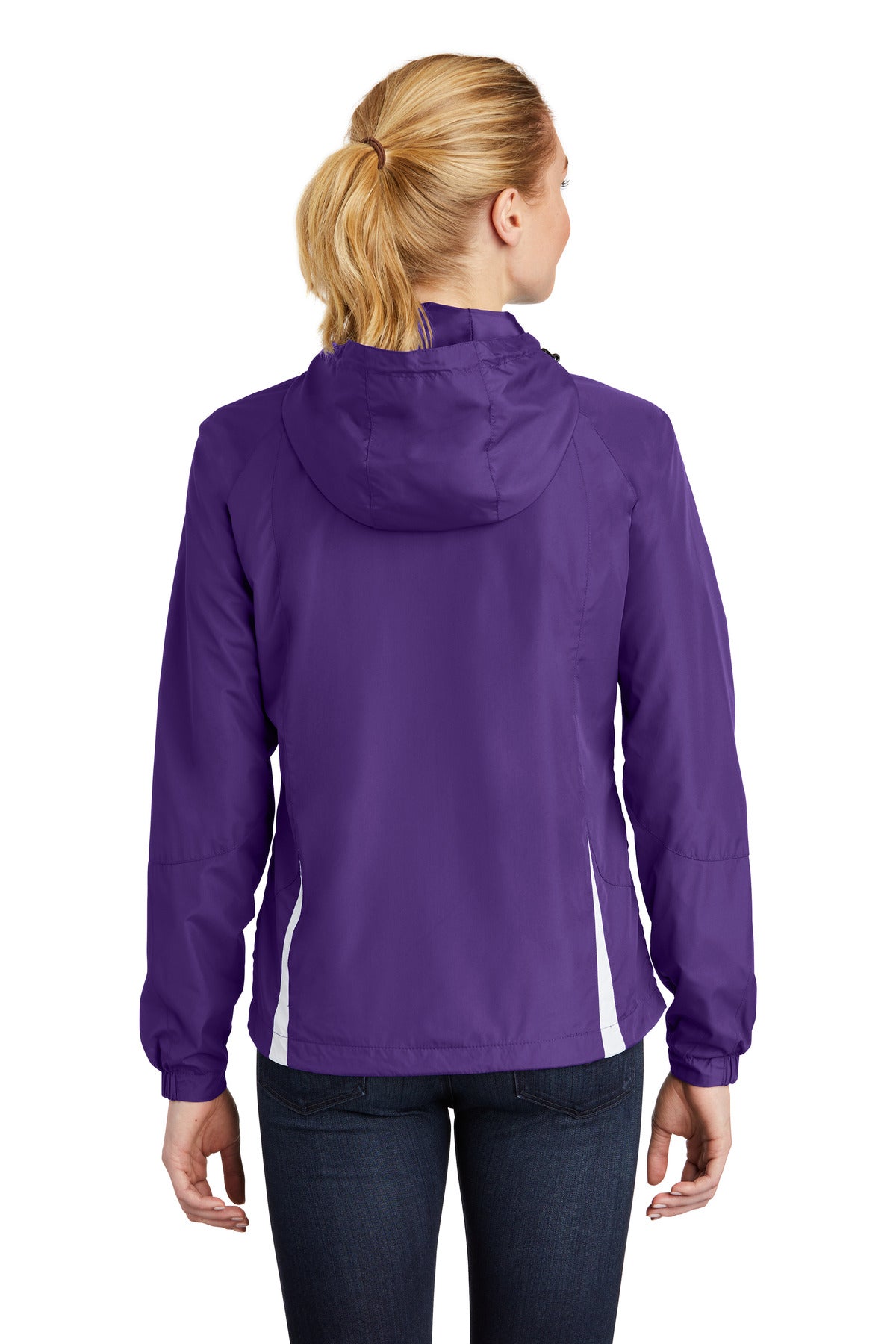 Sport-Tek Ladies Colorblock Hooded Raglan Jacket. LST76 (Choose Your Design)