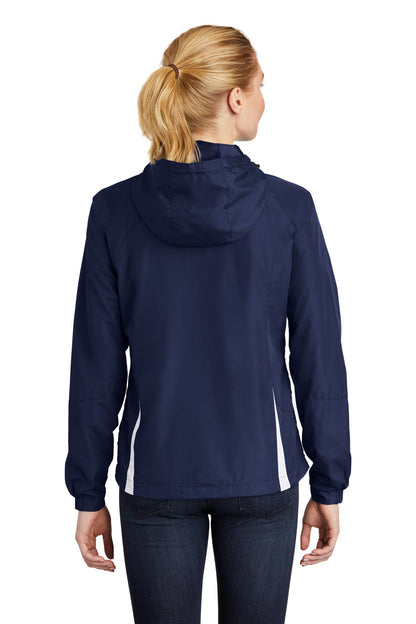 Sport-Tek Ladies Colorblock Hooded Raglan Jacket. LST76 (Choose Your Design)