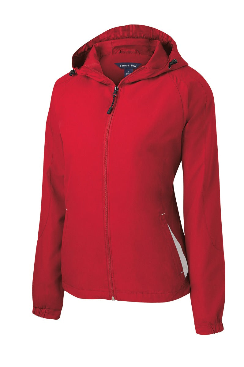 Sport-Tek Ladies Colorblock Hooded Raglan Jacket. LST76 (Choose Your Design)
