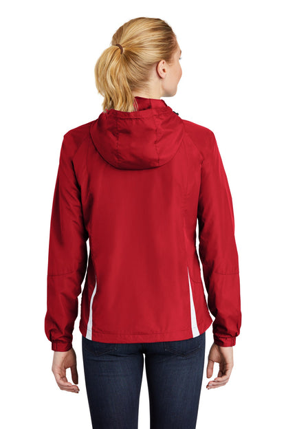 Sport-Tek Ladies Colorblock Hooded Raglan Jacket. LST76 (Choose Your Design)