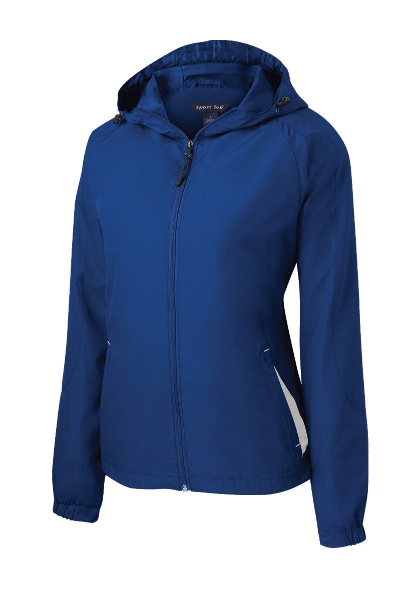 Sport-Tek Ladies Colorblock Hooded Raglan Jacket. LST76 (Choose Your Design)