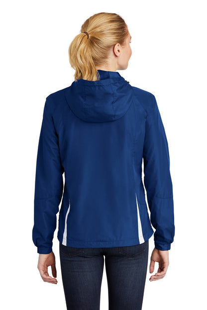Sport-Tek Ladies Colorblock Hooded Raglan Jacket. LST76 (Choose Your Design)