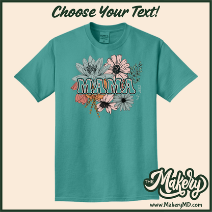 Boho Flowers - Custom Text and Custom Year - (M00-D-Flower01)