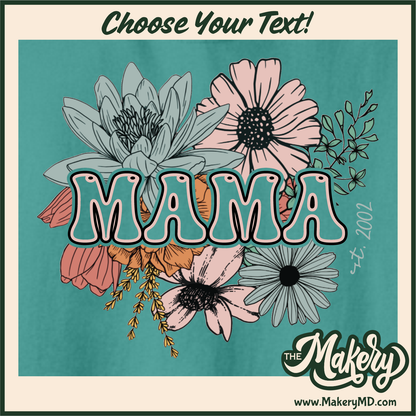 Boho Flowers - Custom Text and Custom Year - (M00-D-Flower01)