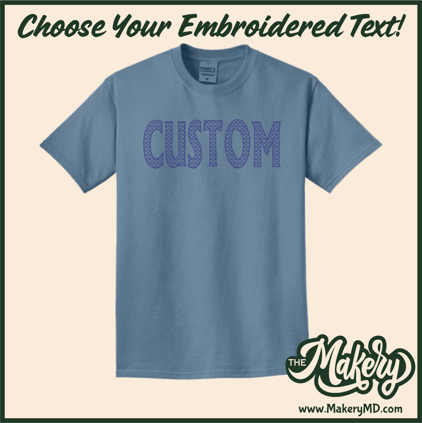 Starburst - Custom Embroidered Text (M00-E-MCross11)