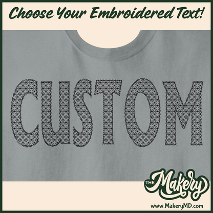 Starburst - Custom Embroidered Text (M00-E-MCross11)